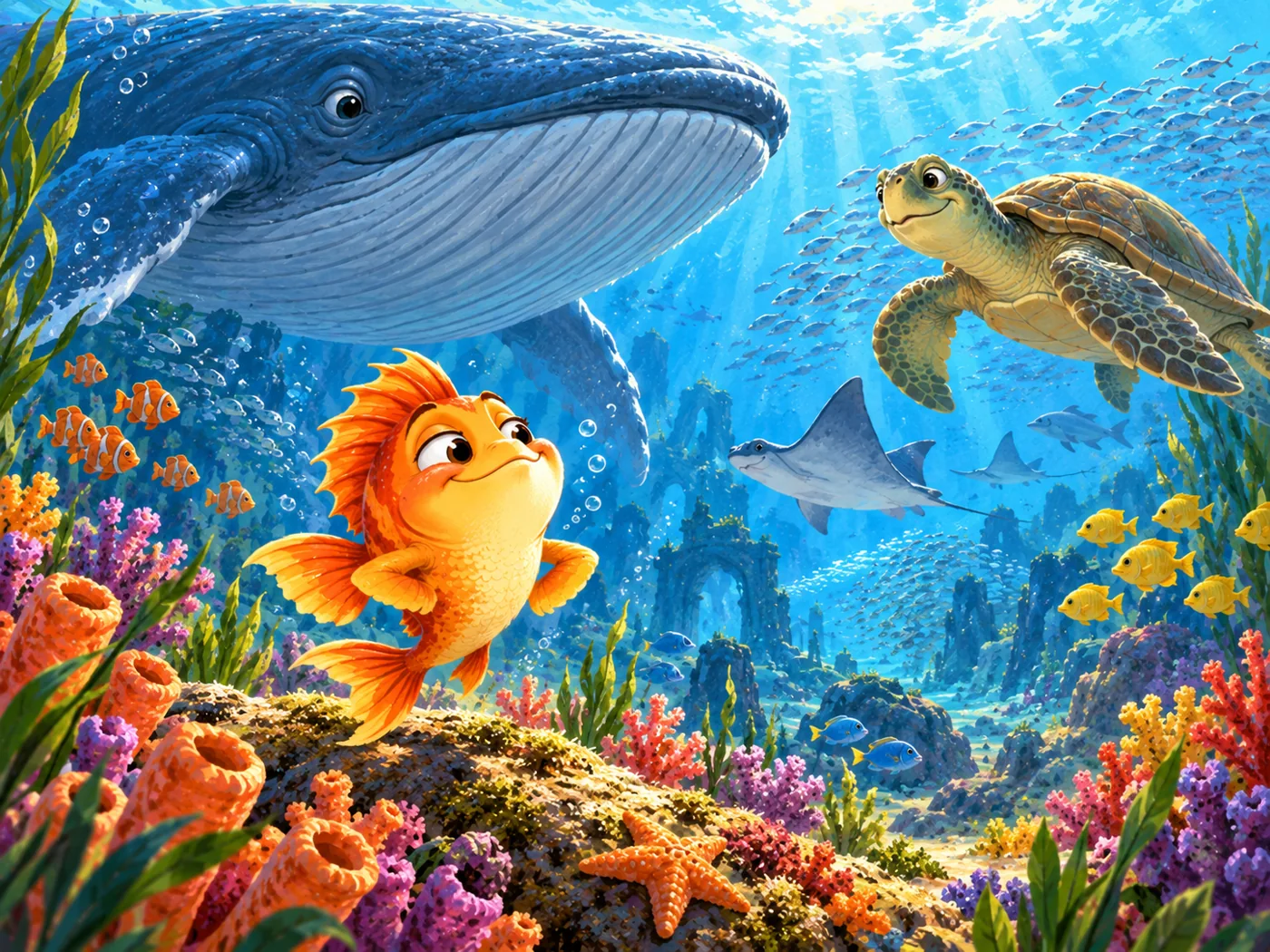 Illustration for The Tale of the Silly Little Fish