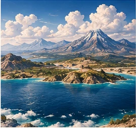 Artist conception of ancient Venus with oceans